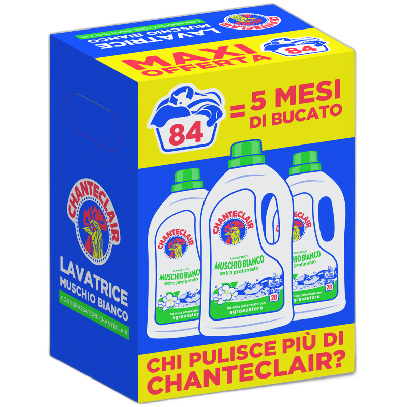 DETERSIVO LAVATRICE CHANTECLAIR TRIPACK - – marsiglia, muschio bianco 1260 ml