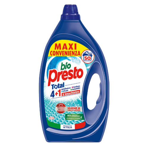 BIO PRESTO DETERSIVO LAVATRICE – 2,250 L - 50 LAVAGGI