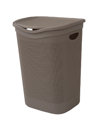 PORTABIANCHERIA INTRECCIO – BIANCO-TORTORA - 55L